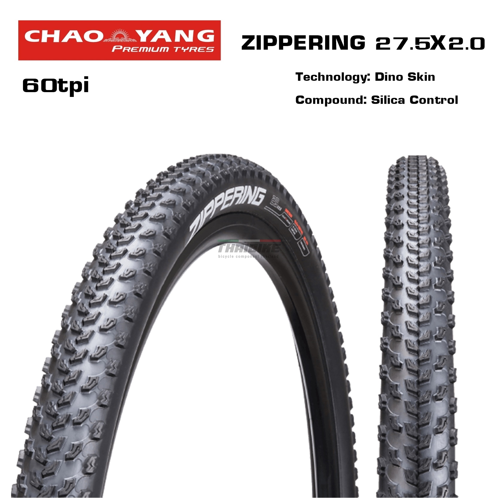 ยางนอกจักรยานขอบพับ CHAOYANG ZIPPERING 27.5X2.0