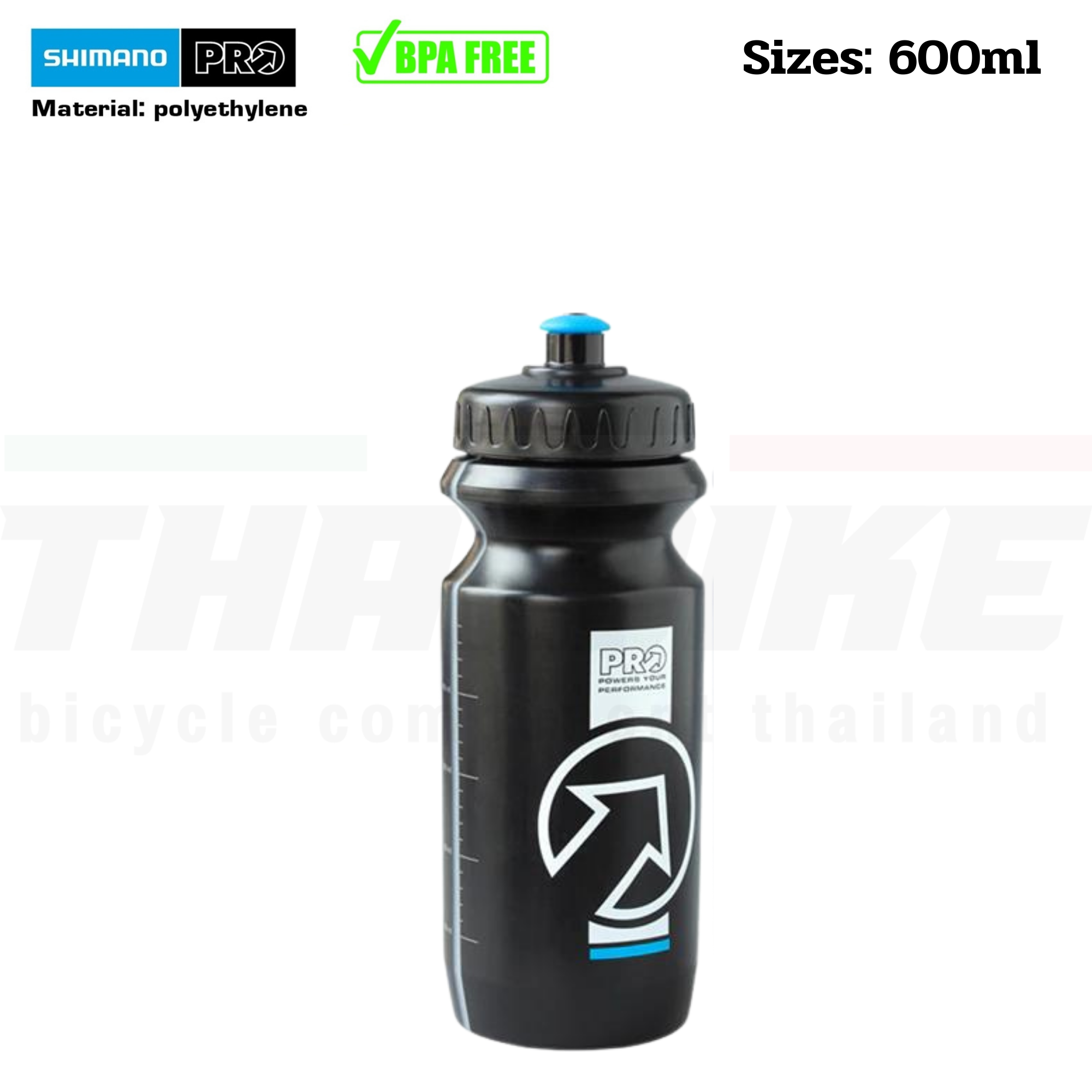 ขวดน้ำจักรยาน กระติกน้ำ SHIMANO PRO 600/800ML สีดำ/สีใส