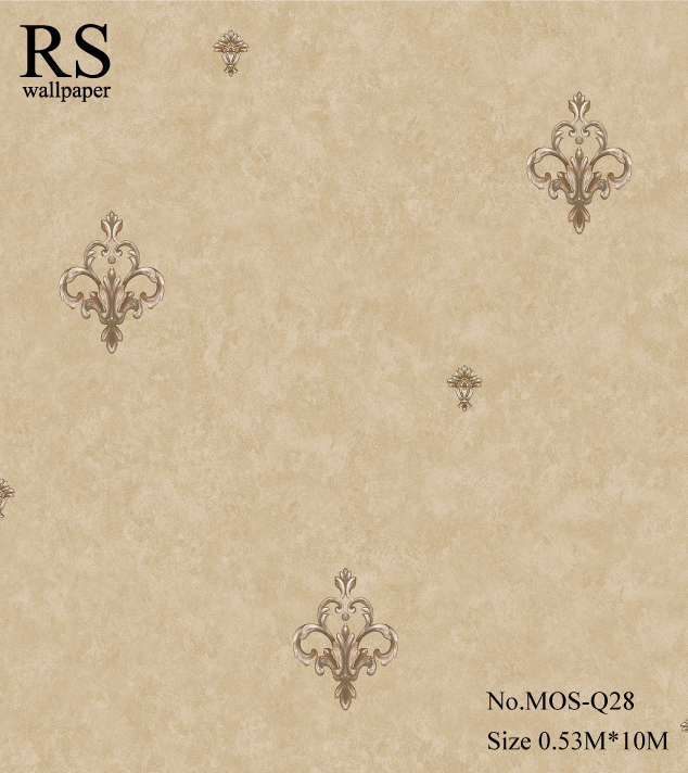 วอลเปเปอร์ลายหลุยส์ดอกเล็กพื้นเป็นลายปูนเปลือย MOS-Q28