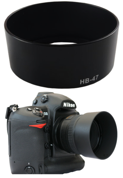 Nikon Lens Hood HB-47 for Nikkor 50mm f/1.8G, Nikkor 50mm f/1.4G, Yongnuo 50mm f1.8, Yongnuo 35mm f2