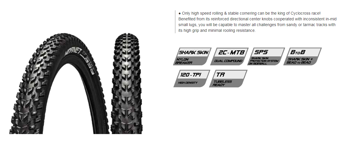 ยางนอก CHAOYANG : HORNET 27.5x2.00" ขอบพับ ดอกใหญ่