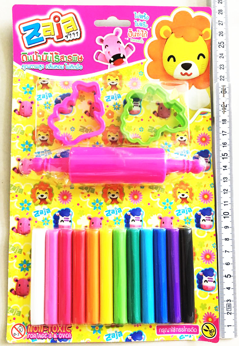 ดินน้ำมันซาจา 12 สี+อุปกรณ์แผงใหญ่ 28 ซม.(มีมอก.)