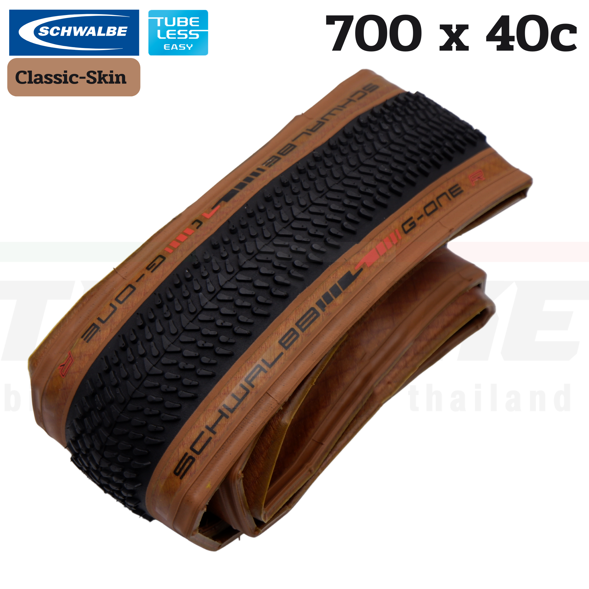 ยางนอกจักรยานเสือหมอบ เสือภูเขา ขอบพับ Schwalbe G-One R 700X40