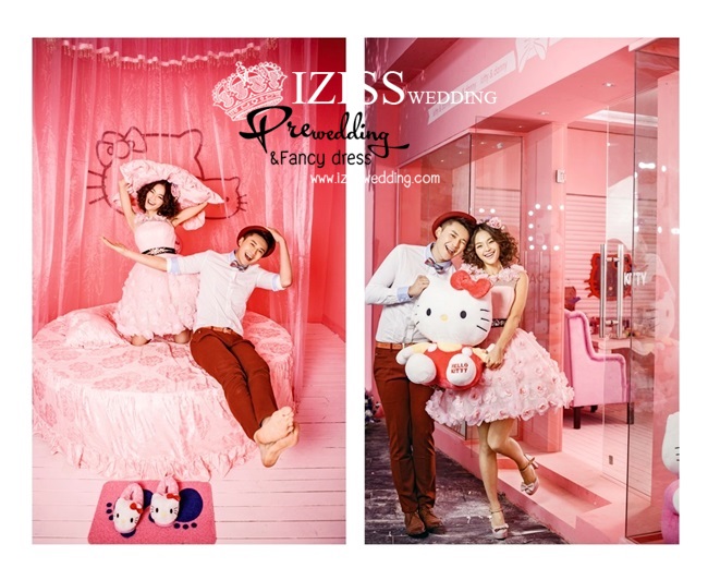 PW064 - **เลิกผลิตค่ะ** ชุดคู่ถ่ายพรีเวดดิ้ง (prewedding dress) & ชุดแต่งงานแฟนซี (Fancy wedding dress)ชายหญิง "ธีมสีชมพู-ขาว"