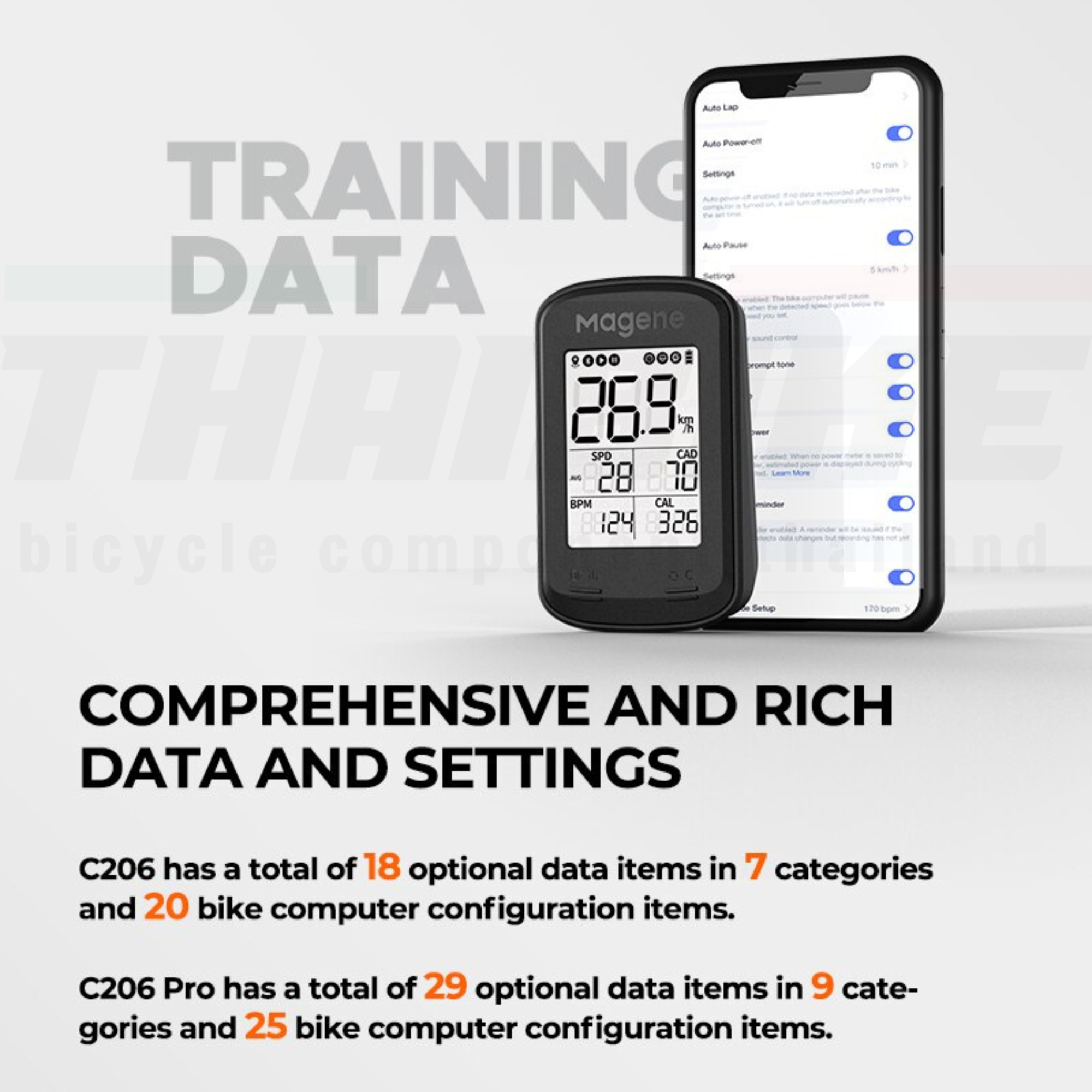 ประกันศูนย์ไทย Magene C206 / C206 Pro ไมล์จักรยาน GPS กันน้ำ วัดความเร็ว