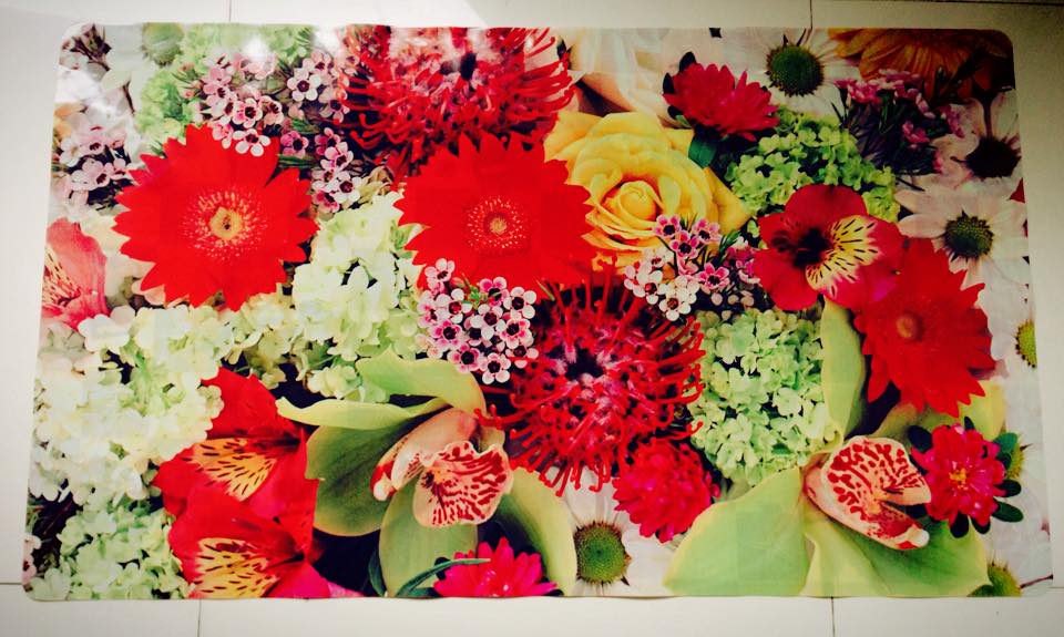 แผ่นปูโต๊ะพลาสติก 2 หน้า ขนาด 58x98 ซม.