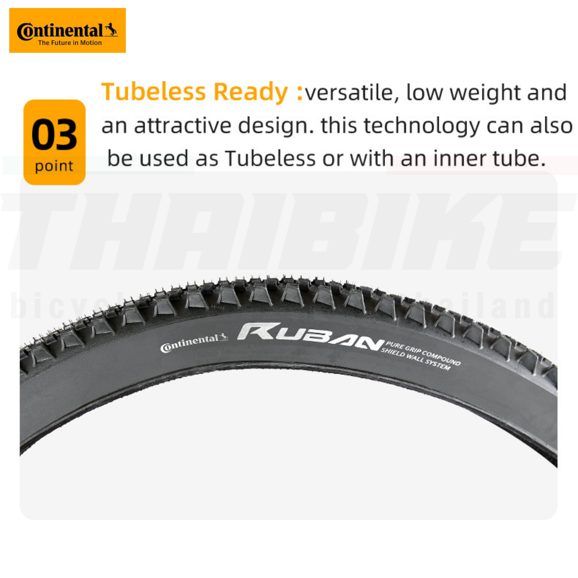 ยางนอกจักรยานเสือภูเขาขอบพับ Continental รุ่น RUBAN ขนาด 29X2.1 29X2.3