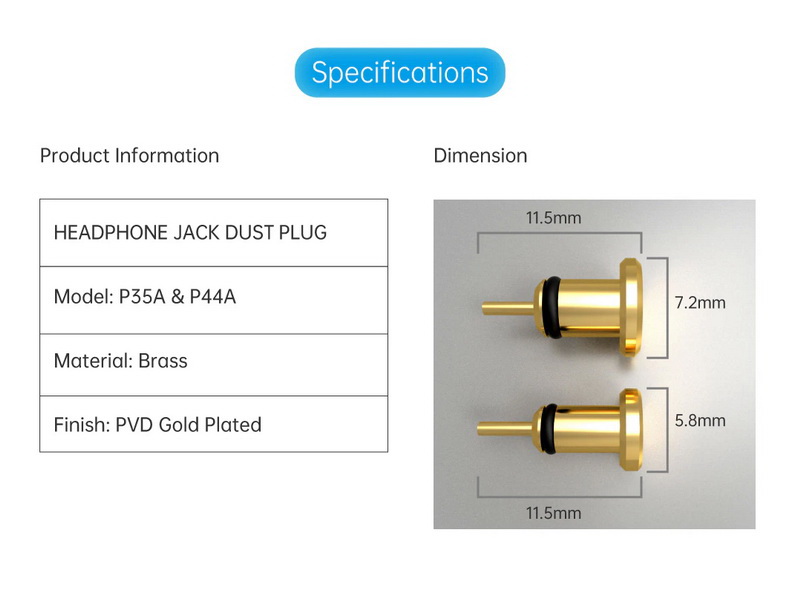 ขาย Cayin P35A+P44A ปลั๊กกันฝุ่นชุบทองสำหรับปิดช่องหูฟังเครื่องเล่นเพลงพกพา