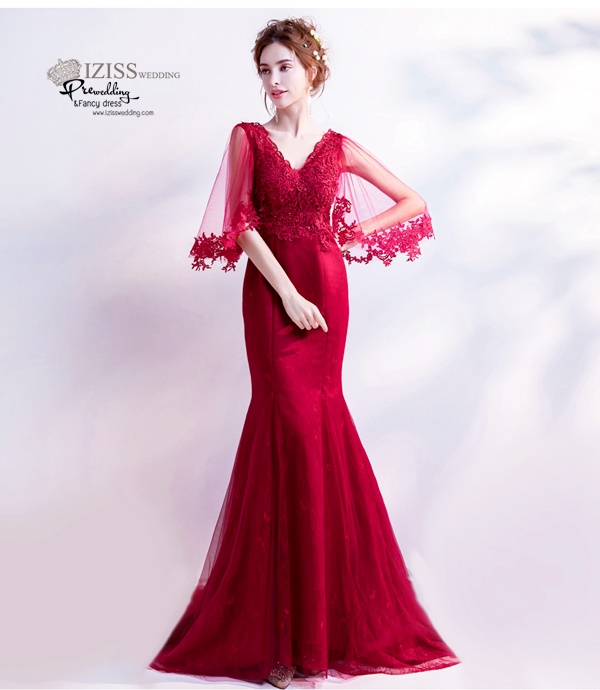 DL030 - **พรีออเดอร์** ชุดราตรี เดรสยาวออกงาน (Night party dresses) ชุดไปงานแต่งงานสวยๆ "ธีมสีแดง"