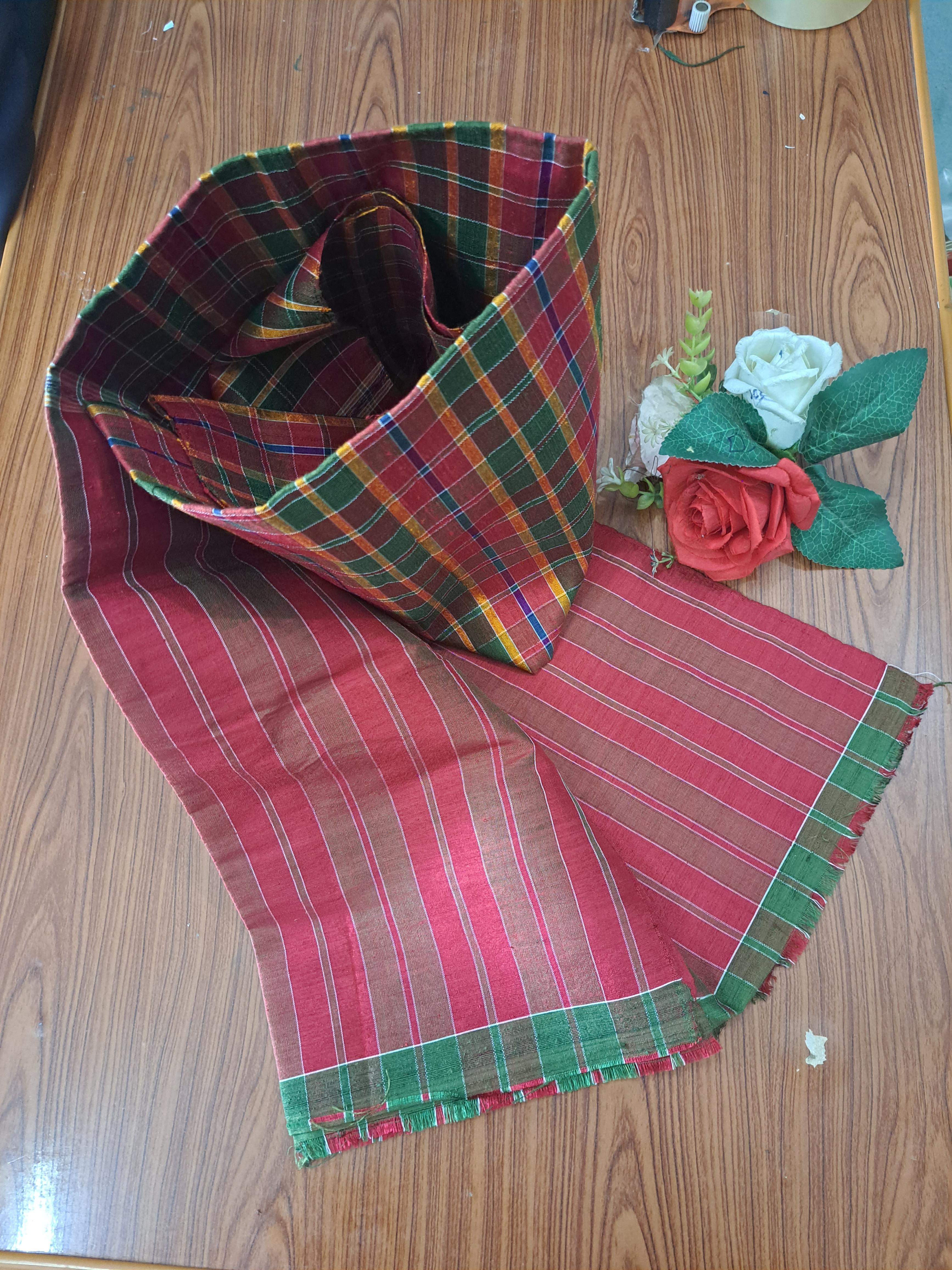 #ผ้าขาวม้าไหมแท้ทอมือราคาส่ง ทอเองขายเอง