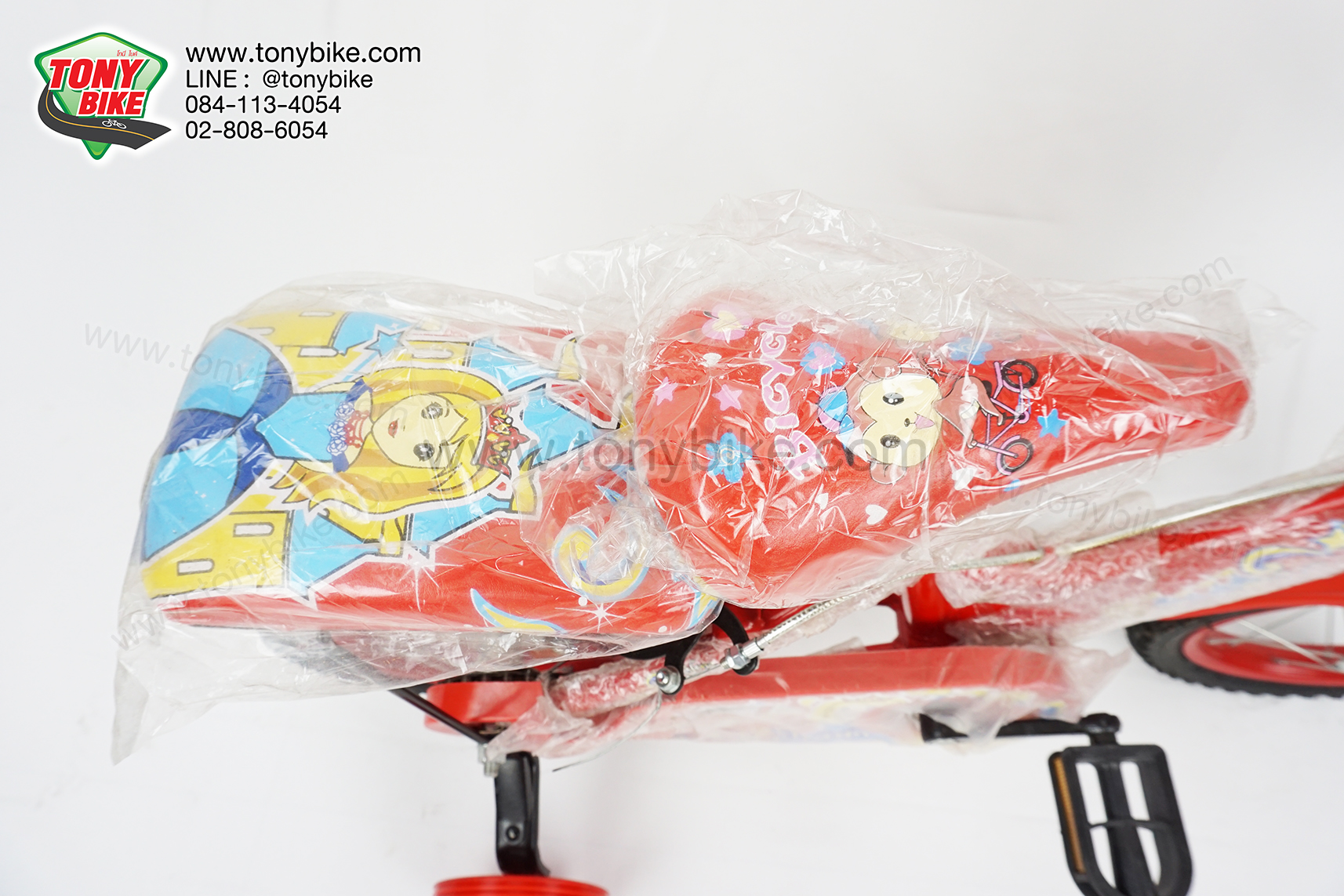 จักรยานเด็ก ล้อ 12 นิ้ว แฮนด์สูง สีแดง