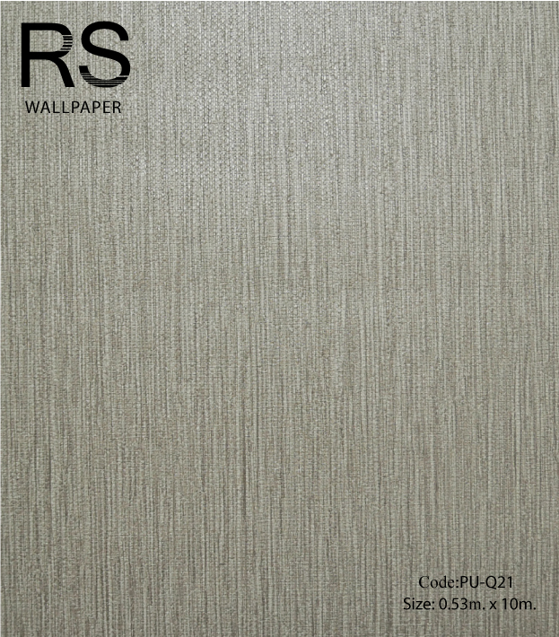 วอลเปเปอร์เทกเจอร์เส้นผ้าพื้นโทนสีน้ำตาลดินอมสีเทาอ่อน PU-Q21