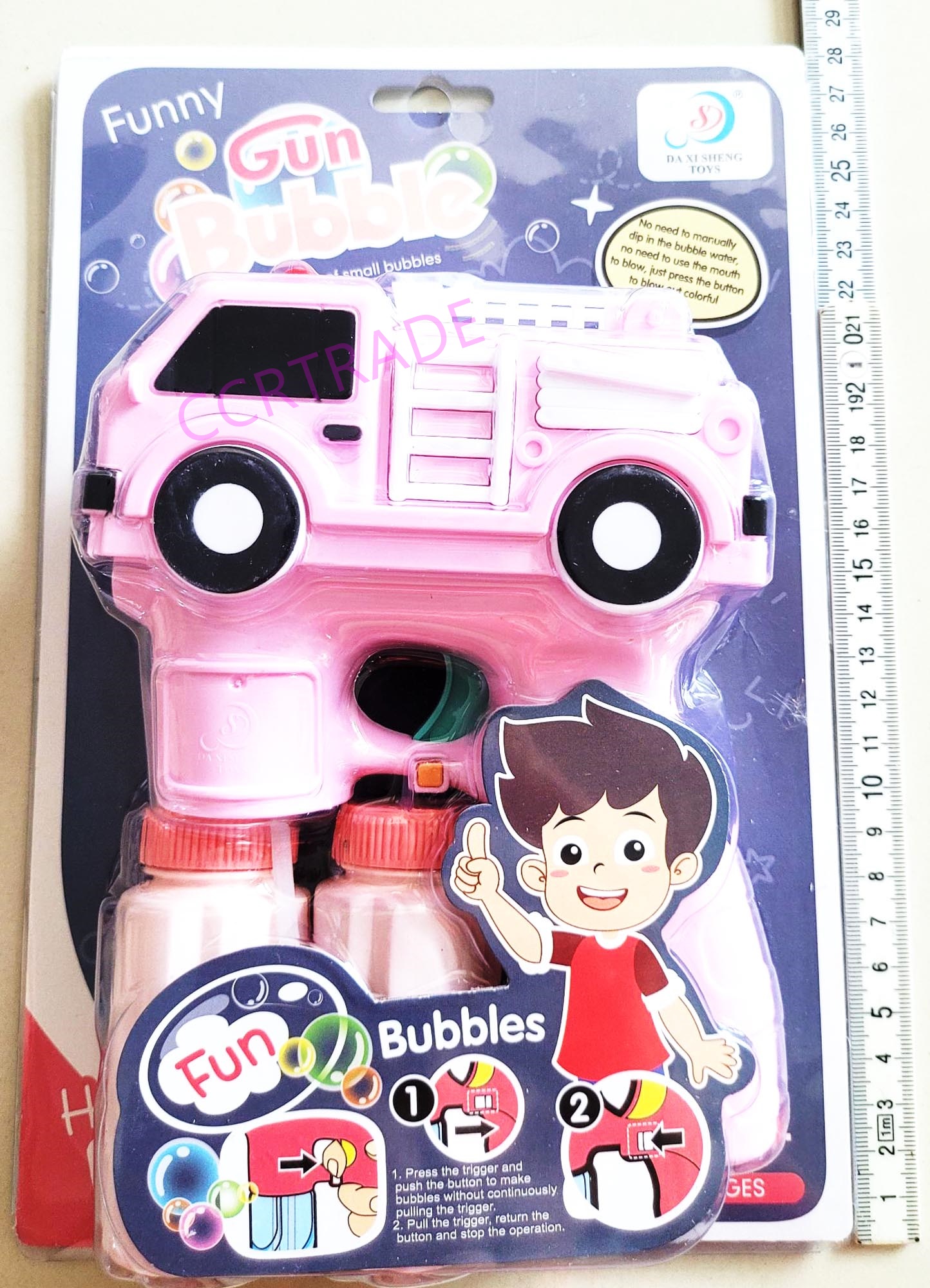 ปืนเป่าฟองรถดับเพลิง มีเพลง มีไฟแผง 19x28.5 ซม.(1x3)