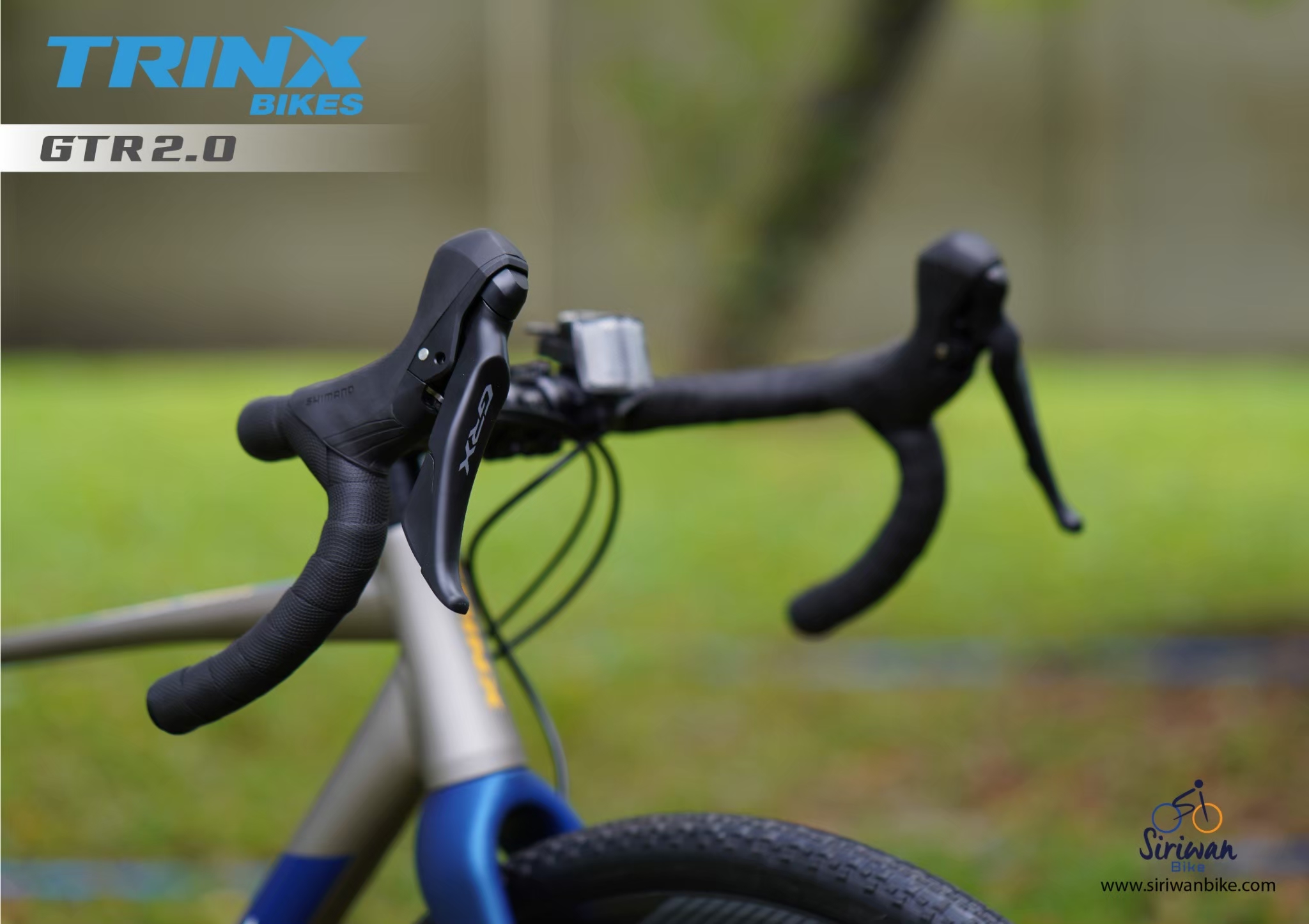 TrinX : GTR 2.0 จักรยาน Gravel Bike เกียร์ SHIMANO GRX 11SP ดิสก์น้ำมัน SHIMANO GRX ดุมแบริ่ง แกนสอด THRU AXLE ตะเกียบ CARBON T700