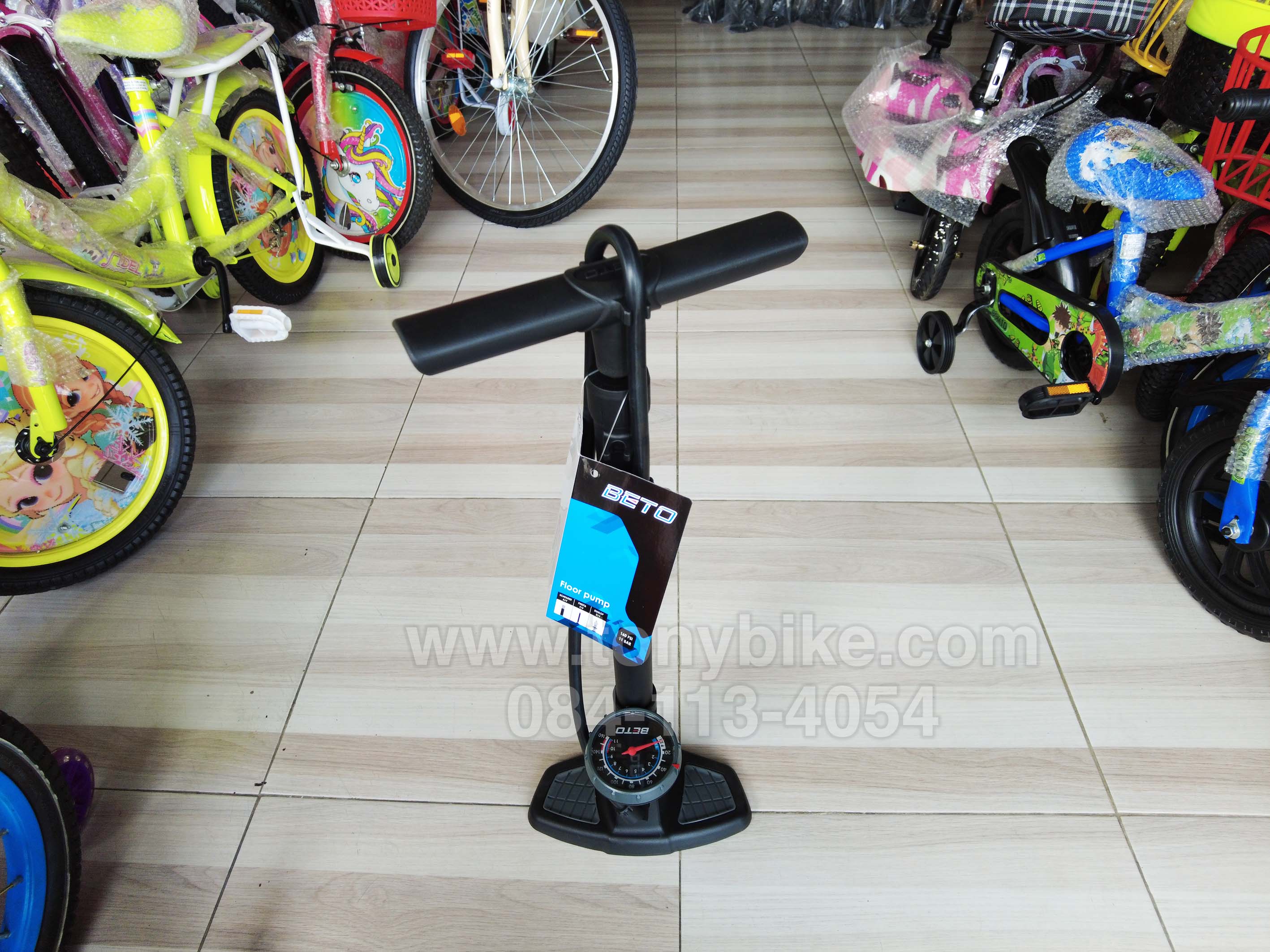 ที่สูบลมจักรยาน รุ่น CFL-501PG7 กระบอกไฟเบอร์ มีเกจวัดแรงดันลม หน้าปัด 8 ซม. (3 หัวสูบ A/V, F/V, D/V) 160 psi. 11 Bar