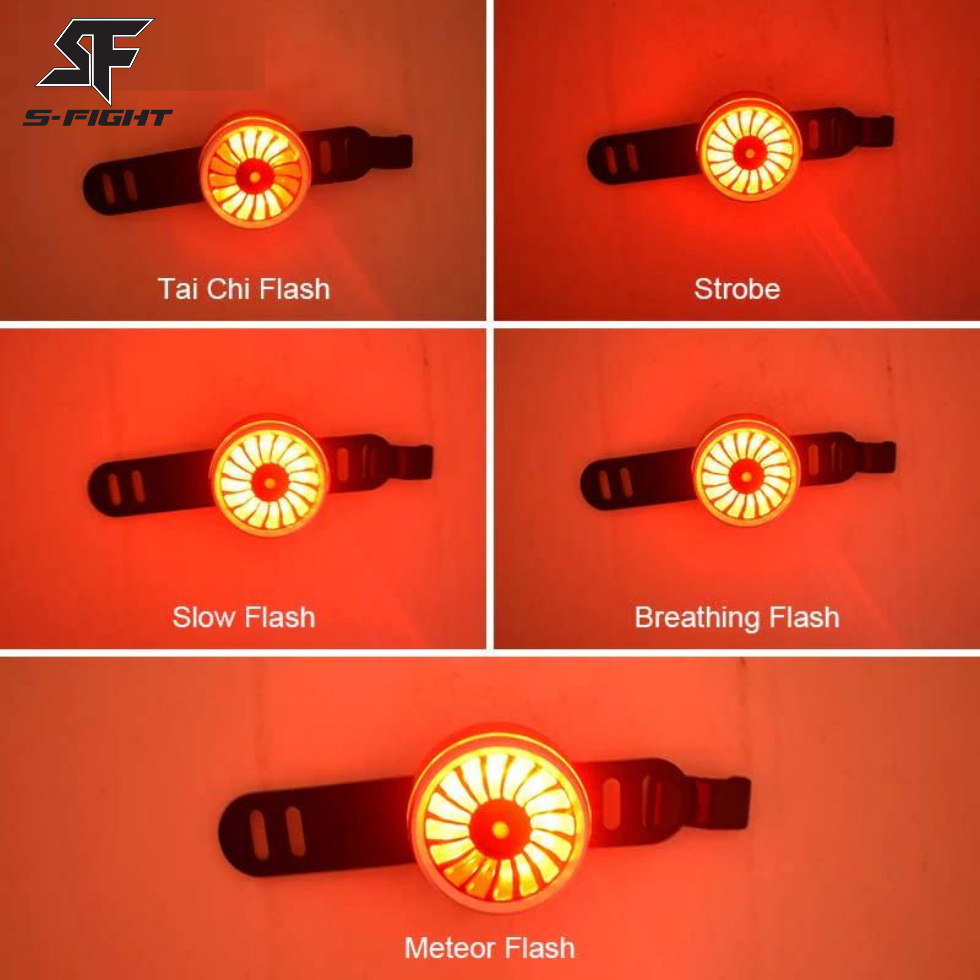ไฟท้ายจักรยานแบบเบรคออโต้ 5 สเต็ป SMDLED S-FIGHT รุ่น SL-03