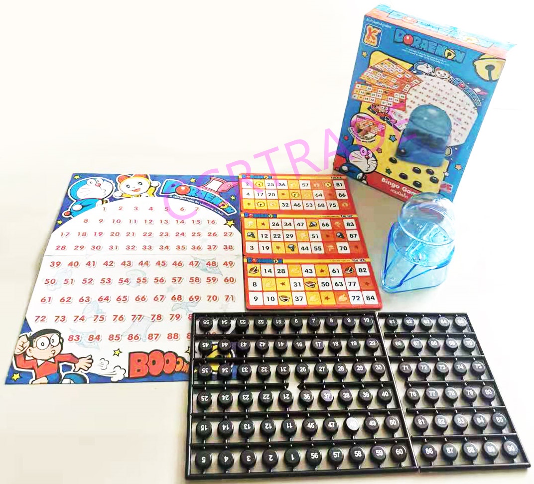 เกมส์บิงโกโดราเอม่อน 90 เลข+การ์ด 12 แผ่นกล่อง 14.5x20 ซม.(ลิขสิทธิ์แท้)(1x3)