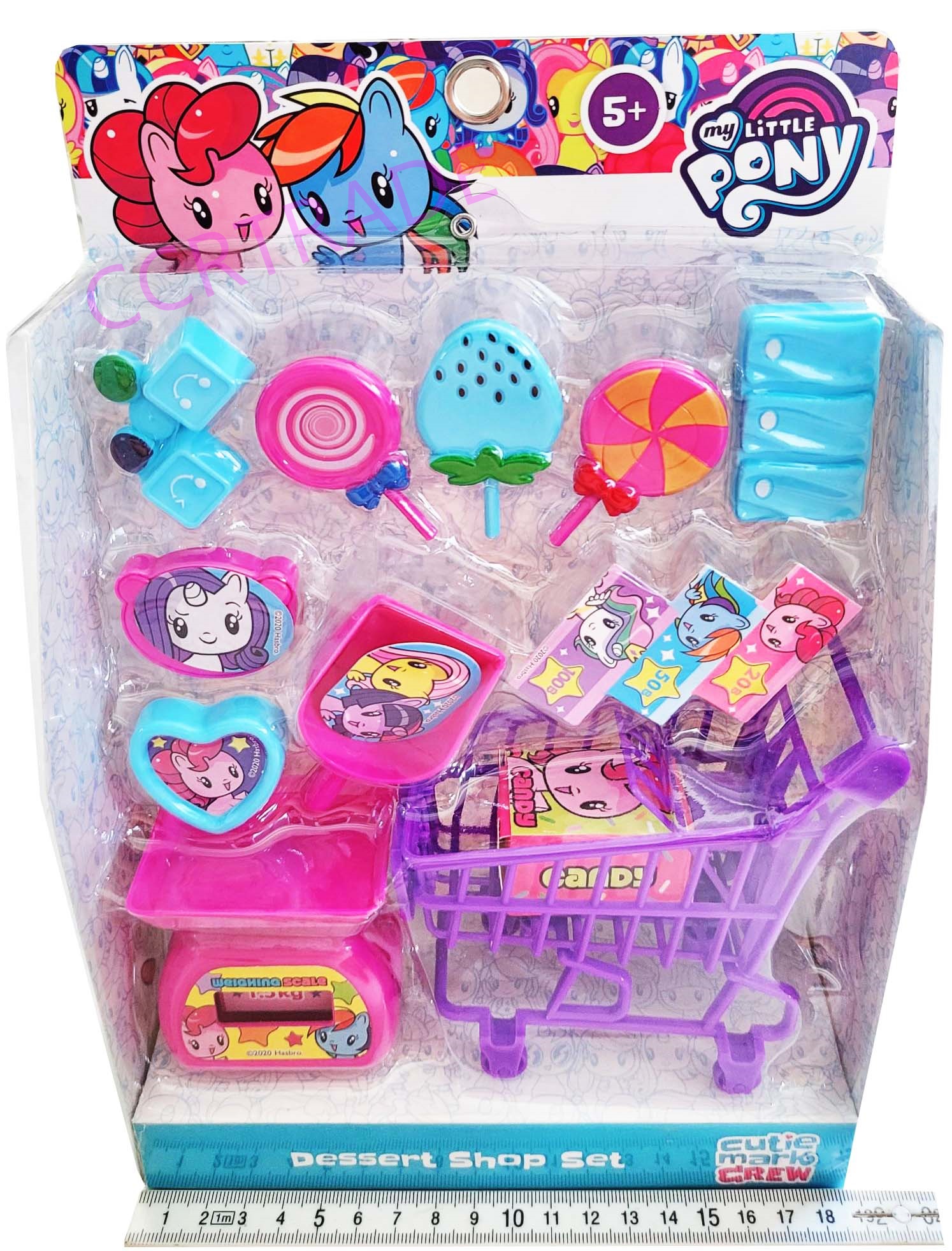 ร้านซุปเปอร์ม้าโพนี่+รถเข็นแผงครอบ 19x28 ซม.(ลิขสิทธิ์แท้)(1x3)