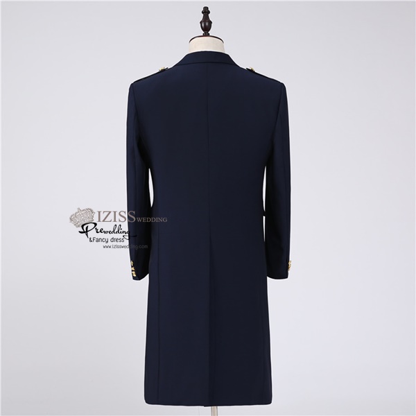 ST113- **พรีออเดอร์มีสีน้ำเงินและสีดำ** สูทยาวแฟนซีผู้ชายสีน้ำเงินและสีดำ ชุดสูทเจ้าบ่าว สูทแฟนซี ถ่ายพรีเวดดิ้ง & ชุดแต่งงานแฟนซี (Fancy wedding dress) สูทผู้ชายสีน้ำเงิน และสีดำ