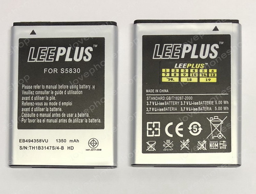 แบตเตอรี่ มอก. Leeplus สำหรับ Samsung Galaxy Ace Plus(S7500)/Cooper(S5830)/Gio(S5660)/S6102 (ส่งฟรี)