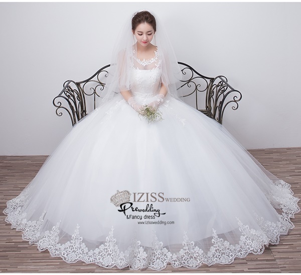 BR205 **พรีออเดอร์**ชุดแต่งงาน&ชุดเจ้าสาวแบบยาวสีขาวเกรดพรีเมี่ยม หรูหราน่ารัก สวยโดดเด่นไม่ซ้ำใคร