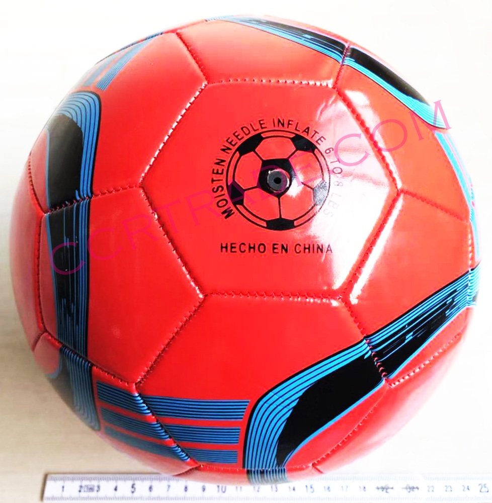 บอลหนังนิ่ม No. 5 (ลายกลมสีสด)+ถุงตาข่าย 24 ซม.(1x3)