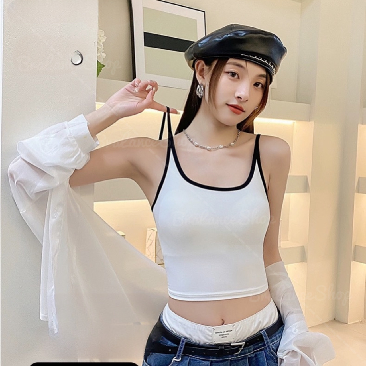 BLS✿3813 สายเดี่ยวครอปบราแฟชั่น