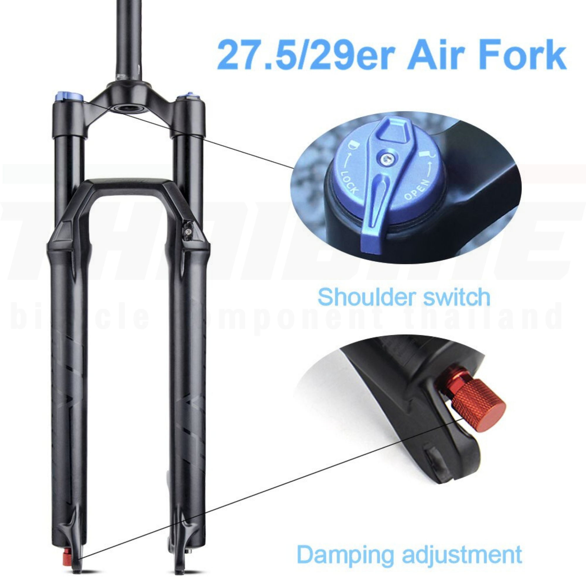 โช๊คลมหน้าจักรยานเสือภูเขา 27.5/29 BOLANY ZLA258 ปรับรีบาวนด์