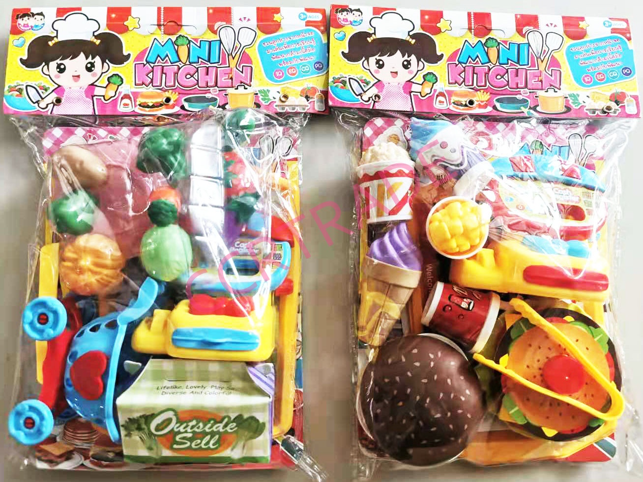 เซ็ทร้านอาหาร+แคชเชียร์ถุง PVC 19x30 ซม.(1x3)