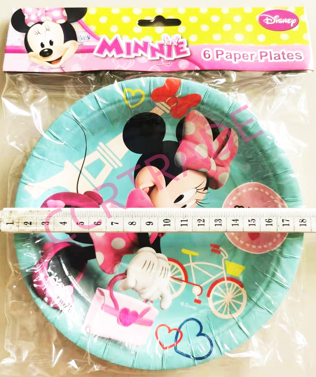 จานกระดาษ 6 ชิ้นถุง มินนี่เม้าส์ 18 ซม.(ลิขสิทธิ์แท้)