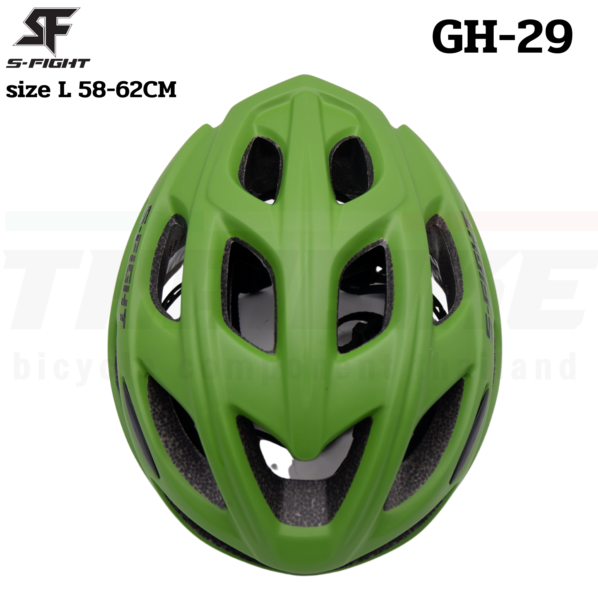 หมวกกันน็อคจักรยาน S-FIGHT GH-29 ขนาด L เหมาะสำหรับรอบศีรษะ 58-62 ซม. ใช้ได้ทั้งจักรยานเสือหมอบและเสือภูเขา.