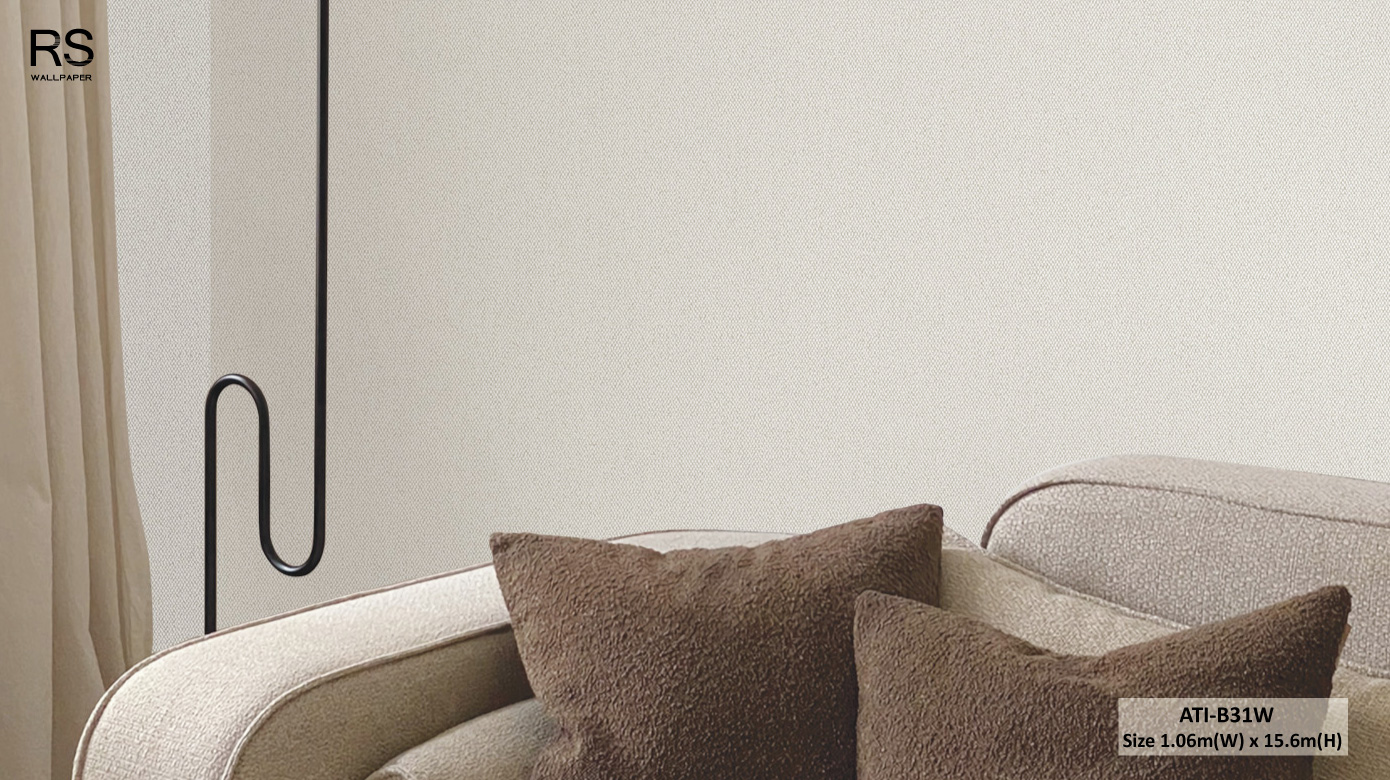 วอลเปเปอร์ลายผ้า สีเทาอ่อน ATI-B31W