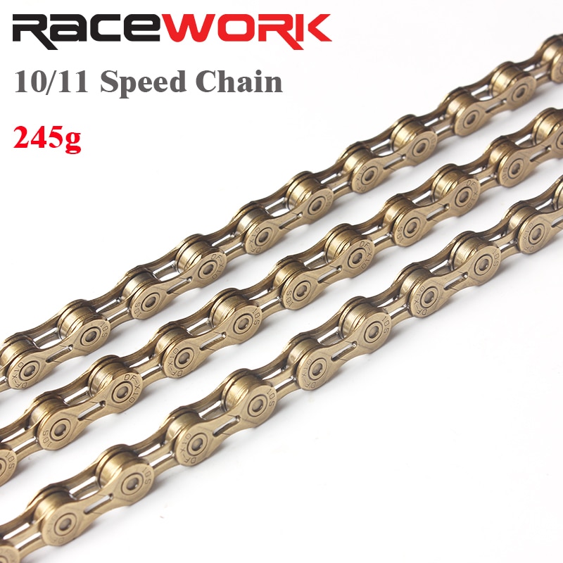 โซ่จักรยานเสือหมอบ เสือภูเขา RACEWORK สีทอง/สีรุ้ง 9SPD 10SPD 11SPD