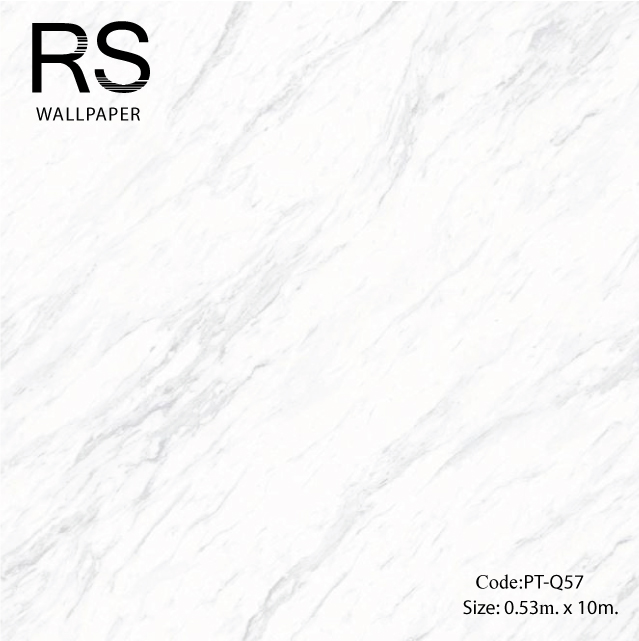 วอลเปเปอร์ลายหินอ่อนสีเงินพื้นสีขาว PT-Q57