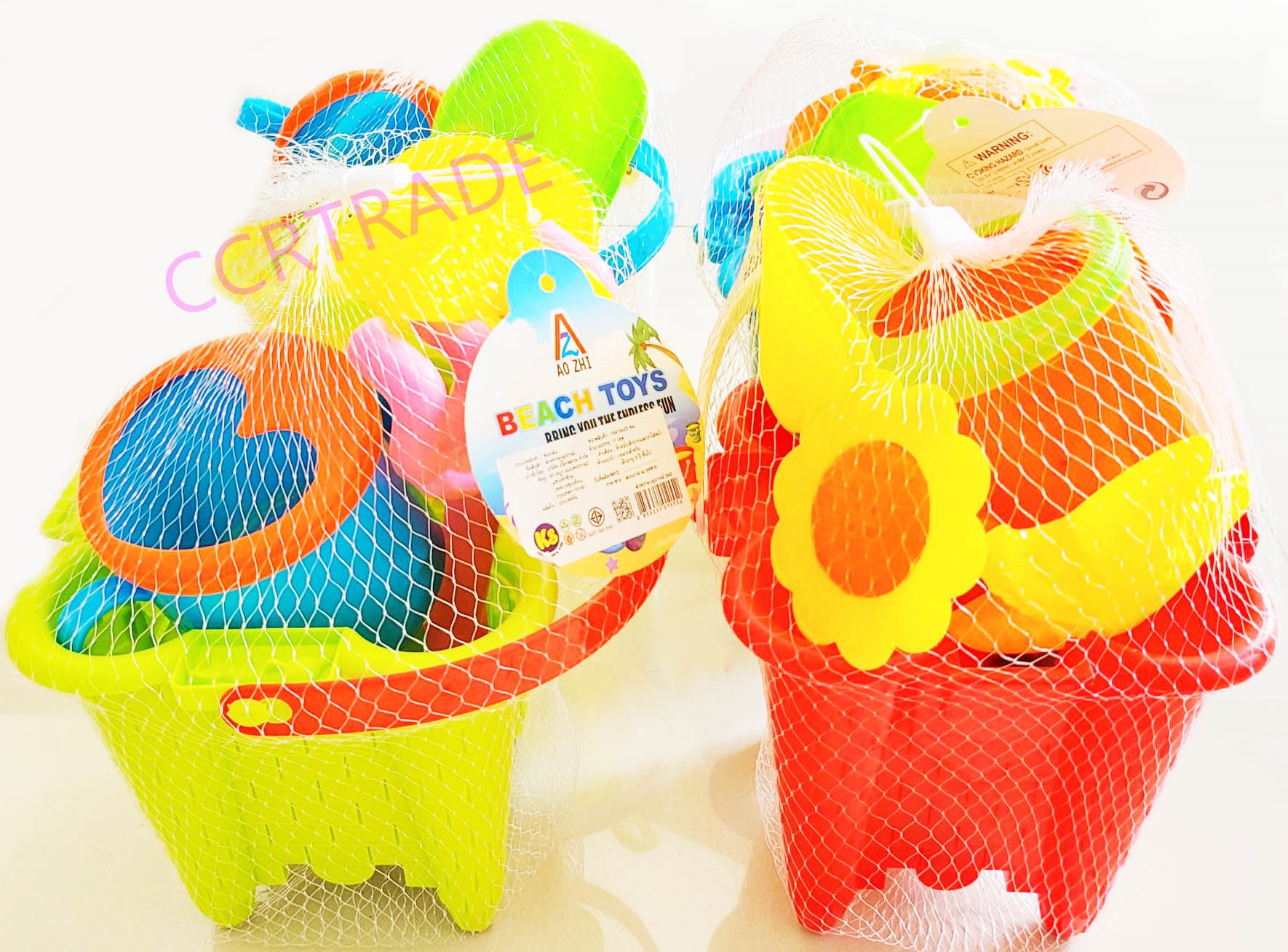 ชุดเล่นทรายปราสาท 7 ชิ้นถุงตาข่าย 15.5x23 ซม.(1x3)