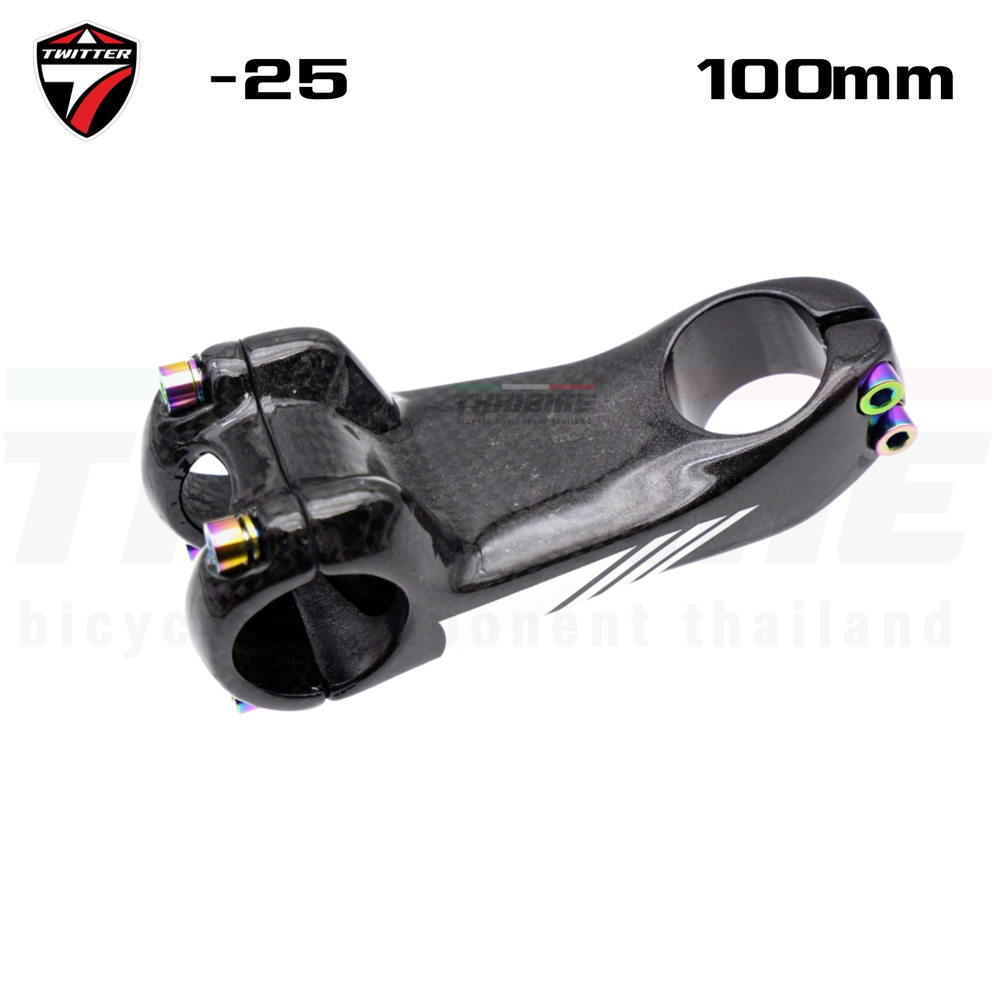 สเต็มจักรยานแบบฟูลคาร์บอน T.WITTER +-25X100มม. น็อตไทเทเนี่ยม