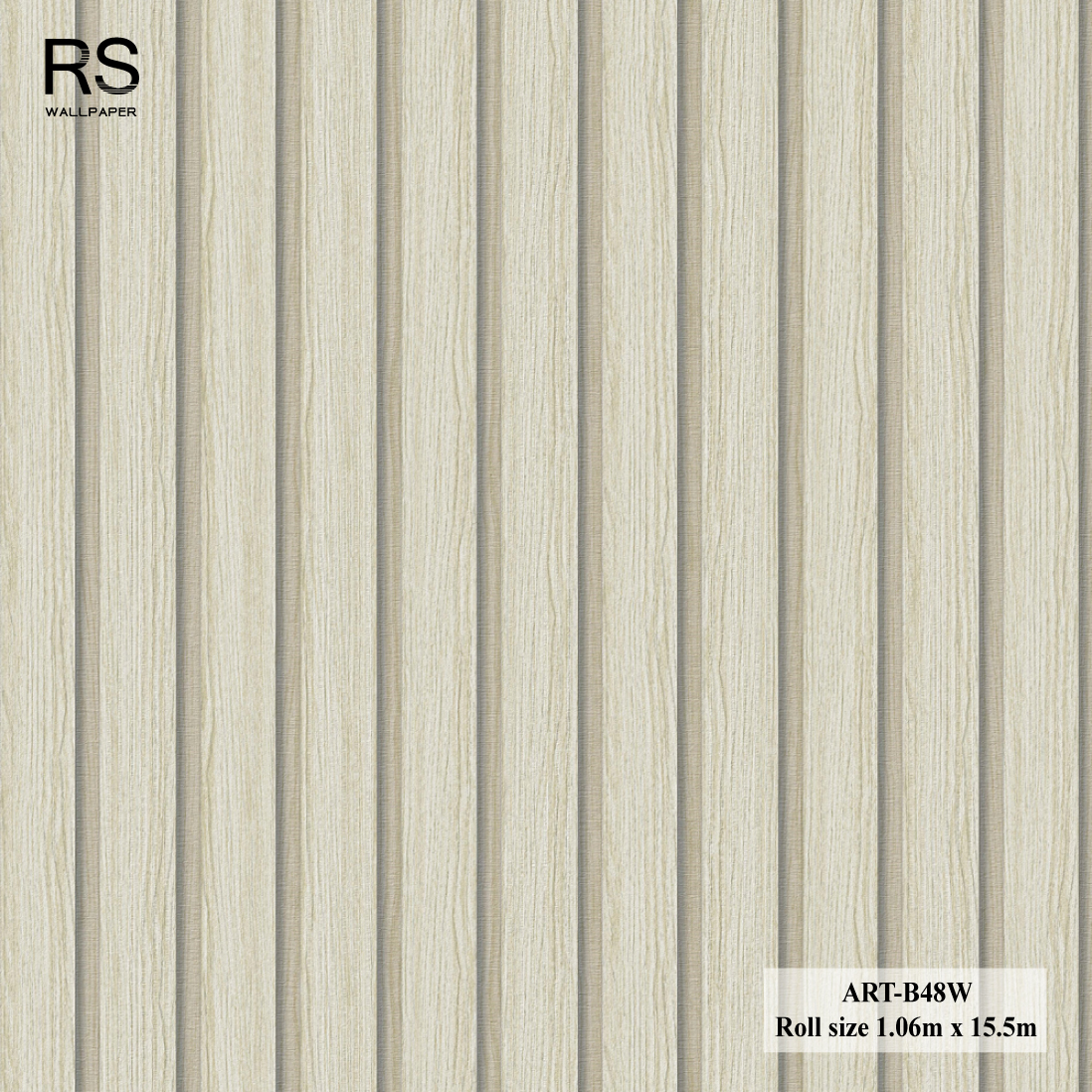 วอลเปเปอร์ ลายไม้ระแนง สีครีม ZEN3-B48W