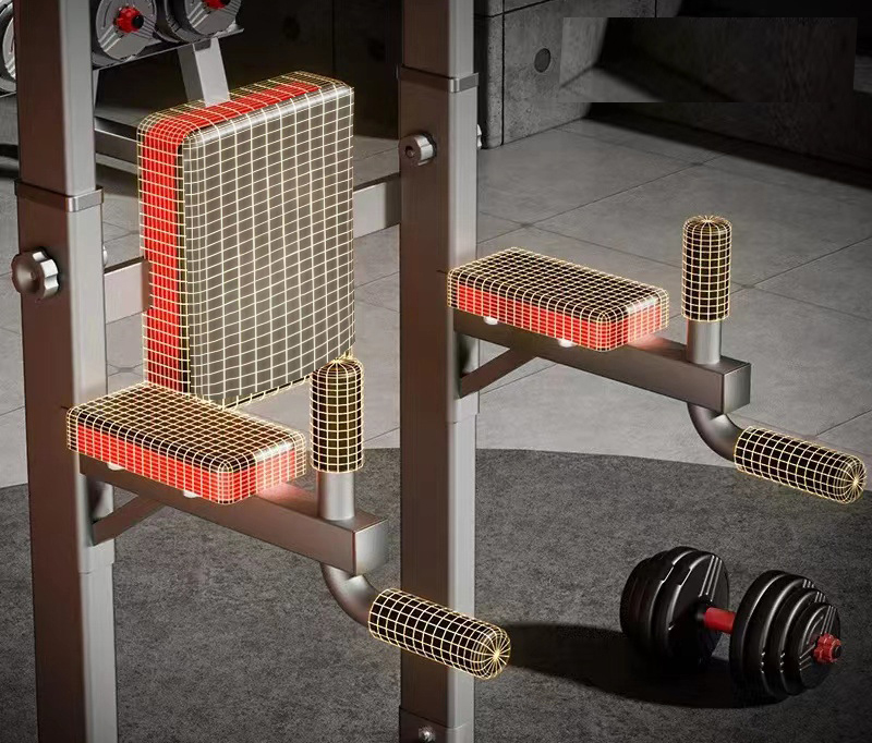 บาร์โหนตั้งพื้น ดึงข้อ กล้ามท้อง DIP แขนหลัง