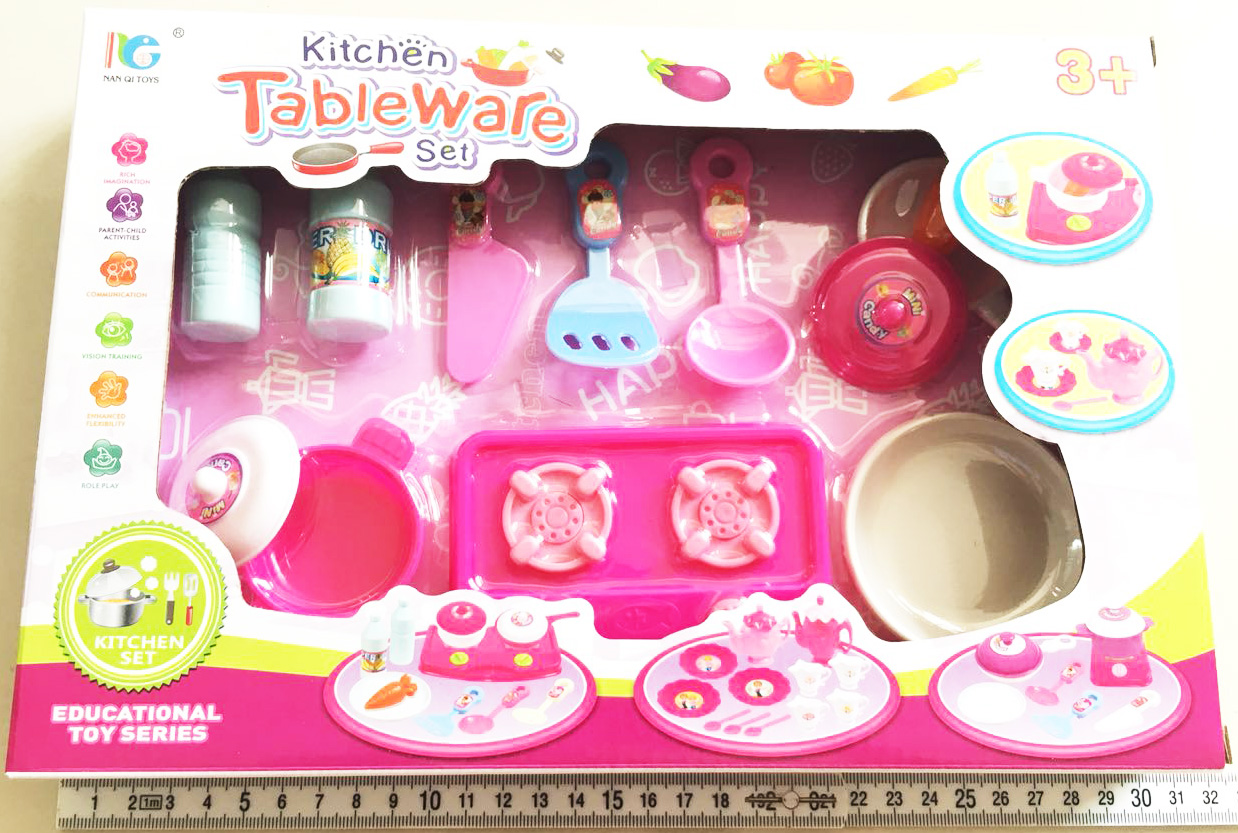 ชุดครัวชมพู+ชงชากล่อง 30.5 ซม. (1x3)