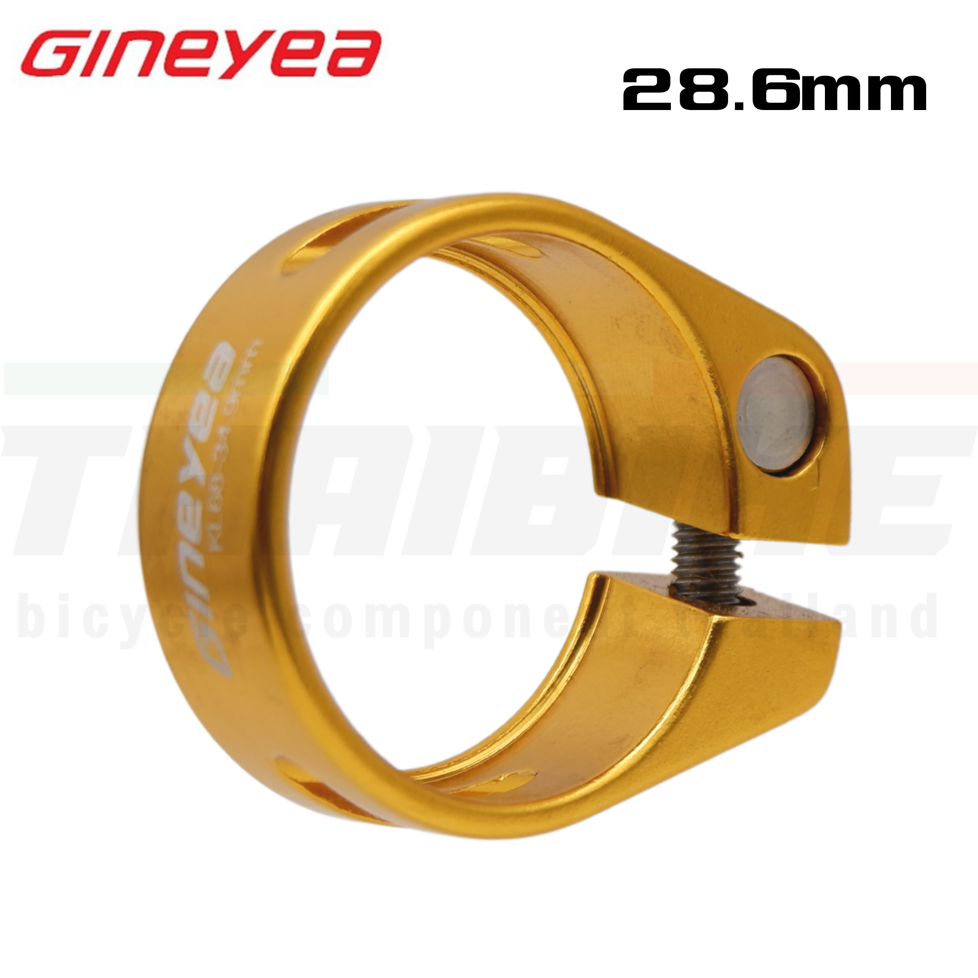 รัดหลักอานจักรยานอลูมิเนียม แบบขันน็อต GINEYEA 28.6mm/30.2mm/31.8mm/34.9mm