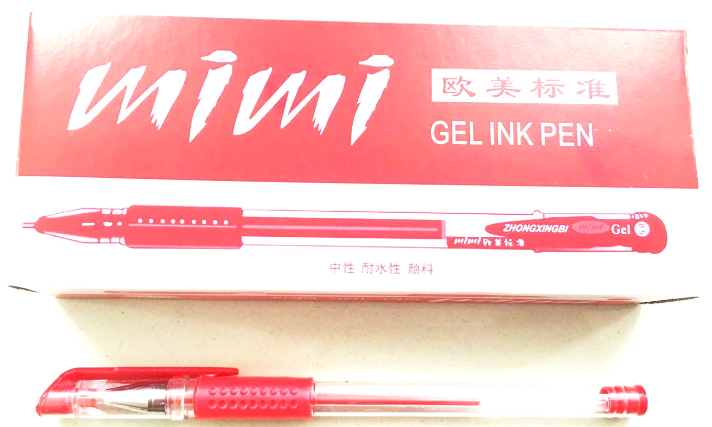 ปากกาเจลหัว 0.5 12 แท่งกล่อง (ดำ,แดง, น้ำเงิน)