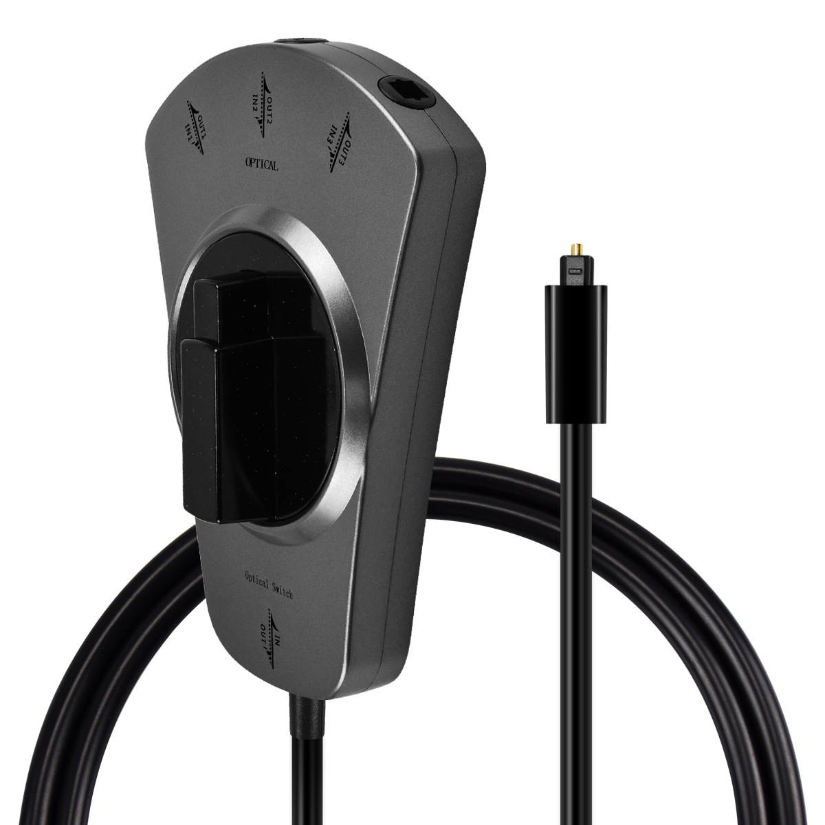 ERTK หัวแปลง Optical Switcher เข้า 1 ออก 3 หรือ เข้า 3 ออก 1 สามารถสลับฝั่งได้ สีดำ แบบมีสายในตัว