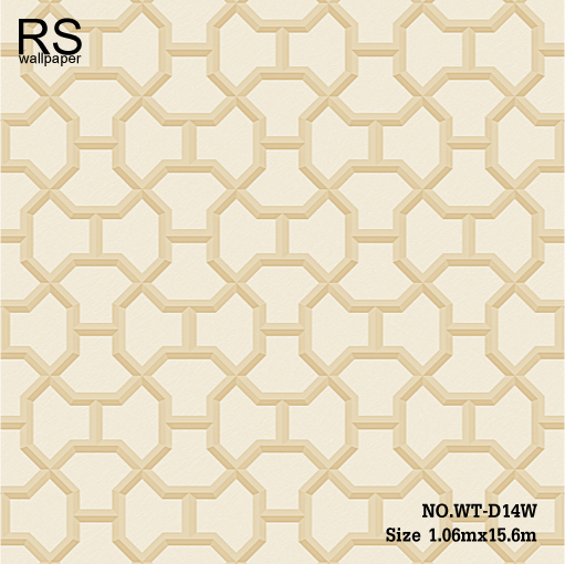 วอลเปเปอร์ เท็กเจอร์ผ้าไหมทอ ลายดอกจิก ลายทองอ่อน พื้นครีม WT-D14W