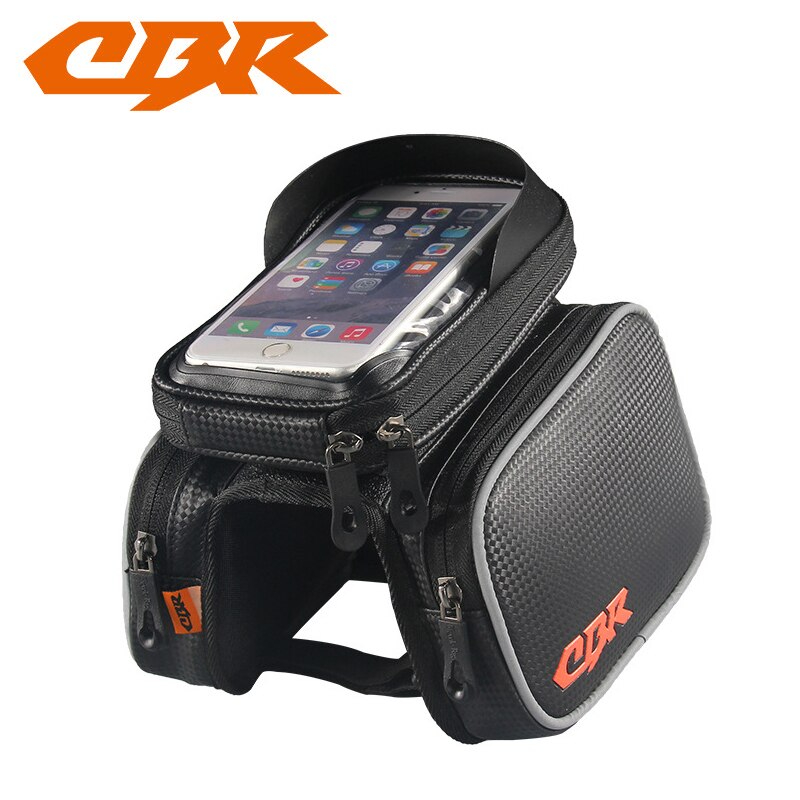 กระเป๋าคาดเฟรมจักรยานใส่มือถือขนาด 6 นิ้วแบบมีกระเป๋าข้าง CBR