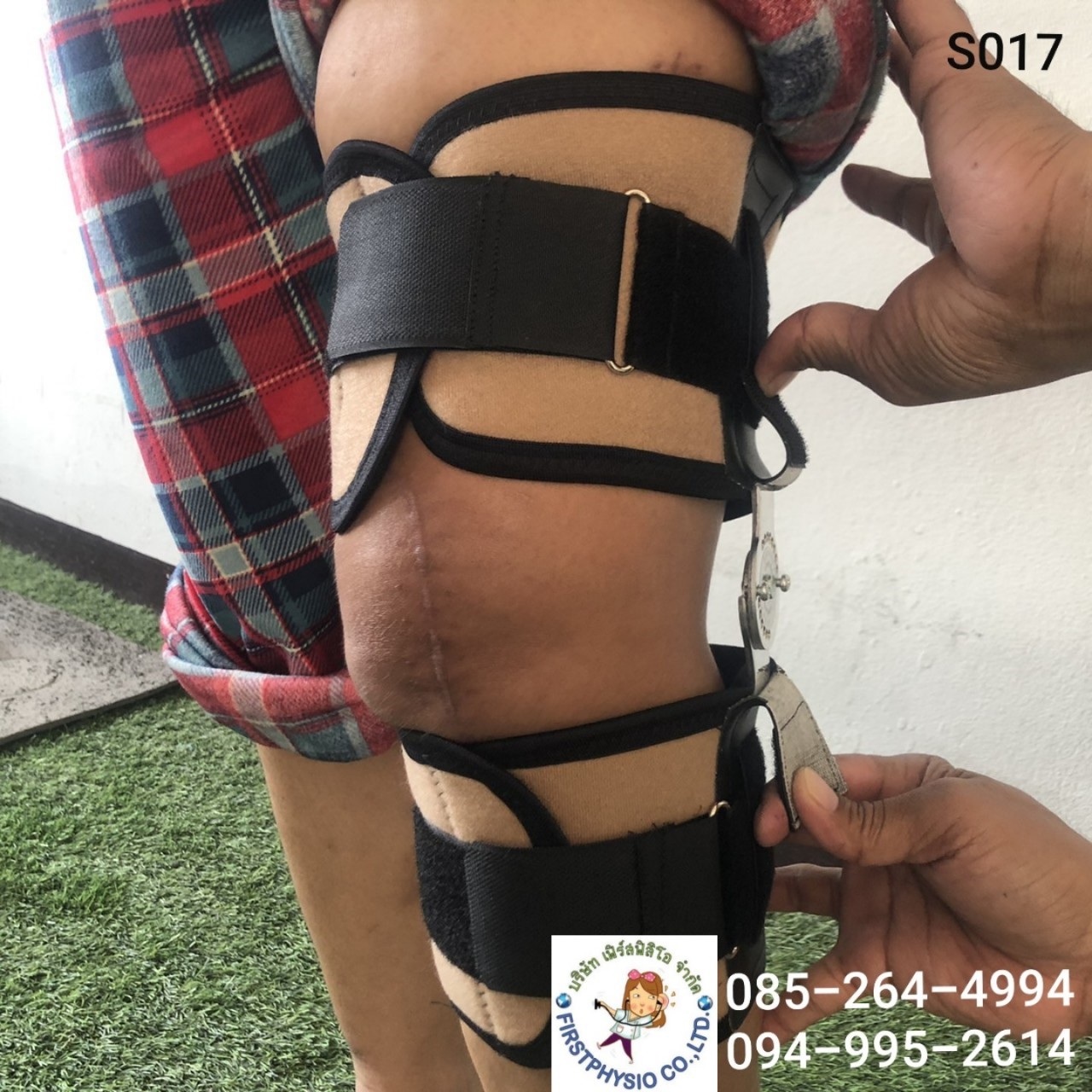 อุปกรณ์พยุงเข่าปรับองศาได้แบบสั้น/ประคองเข่าปรับมุม/พยุงเข่าแกนอลูมิเนียม Hinge Knee Support