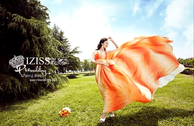 PW180 - Pre order ชุดคู่ถ่ายพรีเวดดิ้ง (prewedding dress) & ชุดแต่งงานแฟนซี (Fancy wedding dress)ชายหญิง "ธีมสีส้ม-ลายสก๊อต"