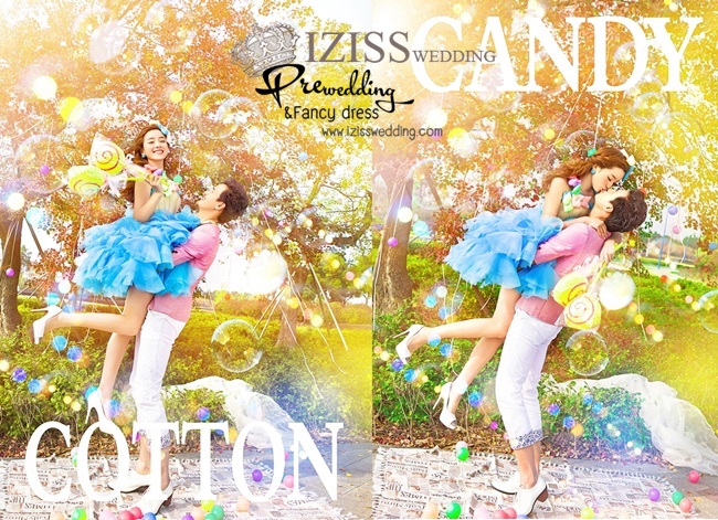 PW111 - **พรีออเดอร์ค่ะ** ชุดคู่ถ่ายพรีเวดดิ้ง (prewedding dress) & ชุดแต่งงานแฟนซี (Fancy wedding dress)ชายหญิง "ธีมสีฟ้า-ชมพู"