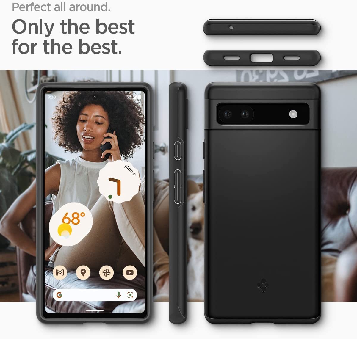 Spigen Thin Fit Designed for Pixel 6a Case - Black