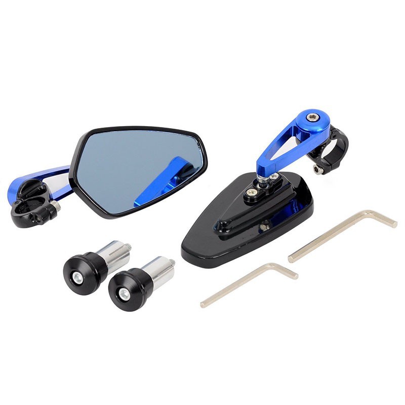 กระจกติดมอเตอร์ไซต์ จักรยาน อลูมิเนียม กระจกสีฟ้า THAIBIKE