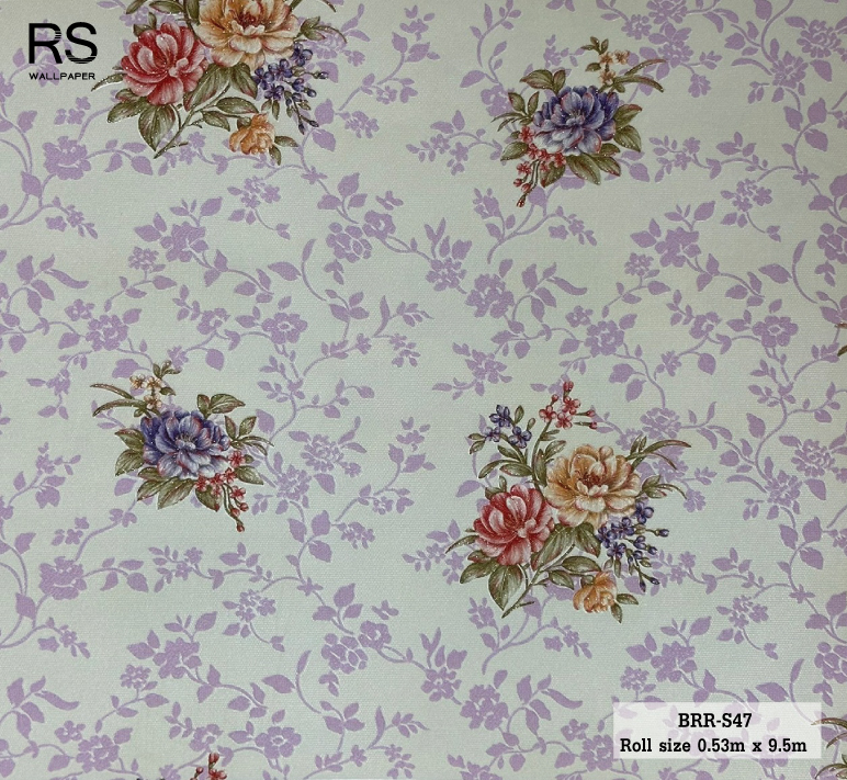 วอลเปเปอร์ ลายดอกไม้วินเทจ BRR-S47